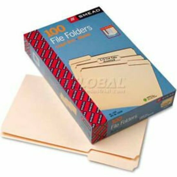 Smead Smead¬Æ 1/3 Cut Assorted Position File Folders, One-Ply Top Tab, Legal, Manila, 100/Box 15330